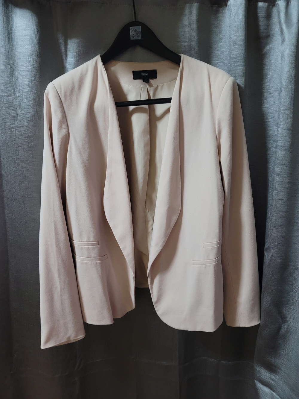 Tailored Blush Open-Front Blazer by Mossino